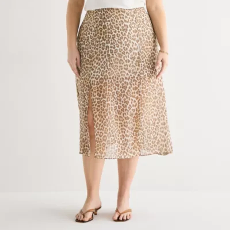 a.n.a Womens Plus Midi Skirt