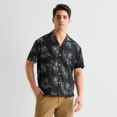 Arizona Mens Short Sleeve Regular Fit Button-Down Shirt