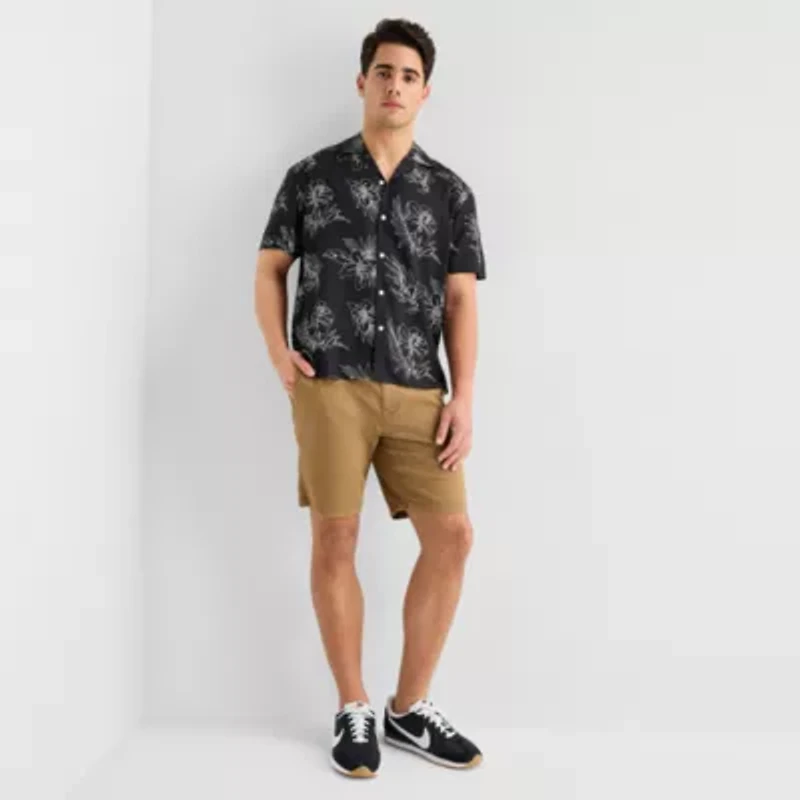 Arizona Mens Short Sleeve Regular Fit Button-Down Shirt