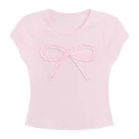 by&by girl Big Kid Girls Round Neck Short Sleeve T-Shirt