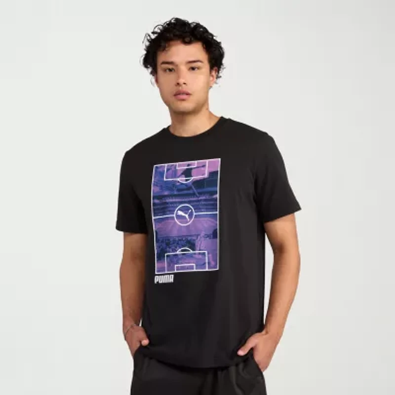 PUMA Mens Crew Neck Short Sleeve Regular Fit Graphic T-Shirt