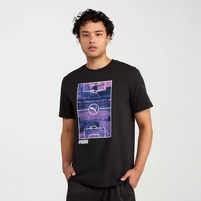 PUMA Mens Crew Neck Short Sleeve Regular Fit Graphic T-Shirt