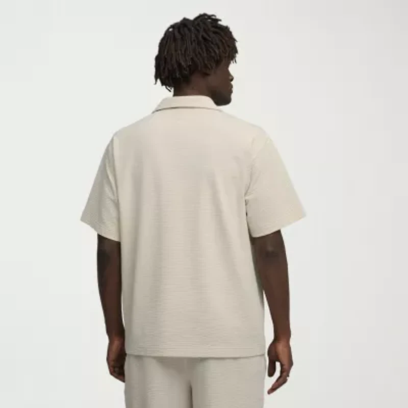 PUMA Mens Short Sleeve Regular Fit Stretch Fabric Button-Down Shirt