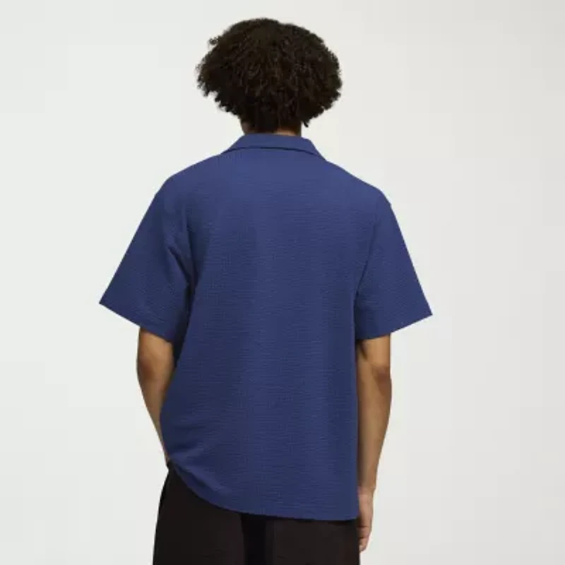 PUMA Mens Short Sleeve Regular Fit Stretch Fabric Button-Down Shirt