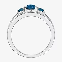 Womens Diamond Accent Genuine Topaz Sterling Silver -Stone Side Stone Cocktail Ring