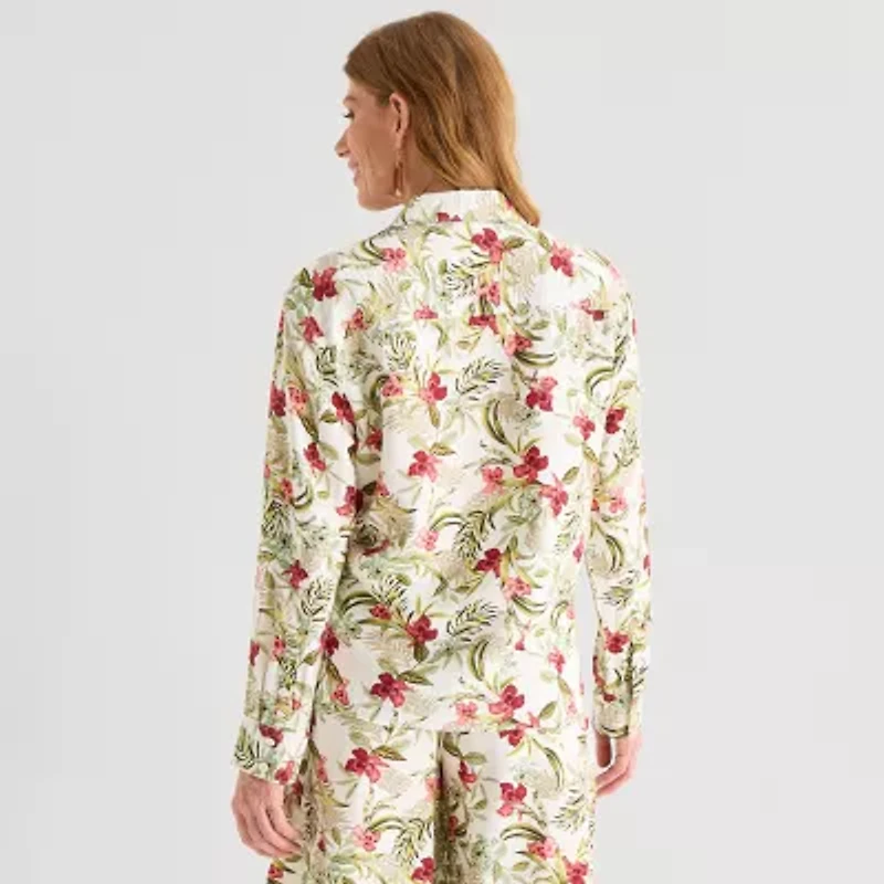 Liz Claiborne Womens Tall Long Sleeve Blouse