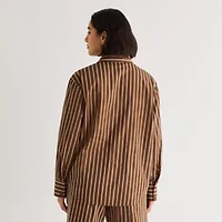 a.n.a Womens Cuffed Long Sleeve Oversized Button-Down Shirt