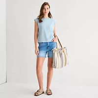 a.n.a Womens Crew Neck Sleeveless Muscle T-Shirt