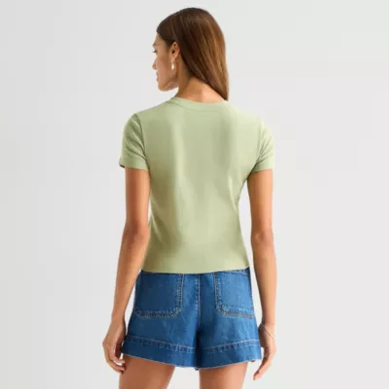 a.n.a Perfect Tee Womens Crew Neck Short Sleeve T-Shirt