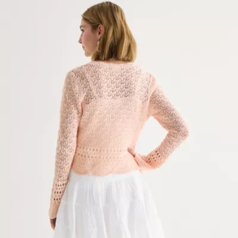 a.n.a Womens V Neck Long Sleeve Tie Cardigan