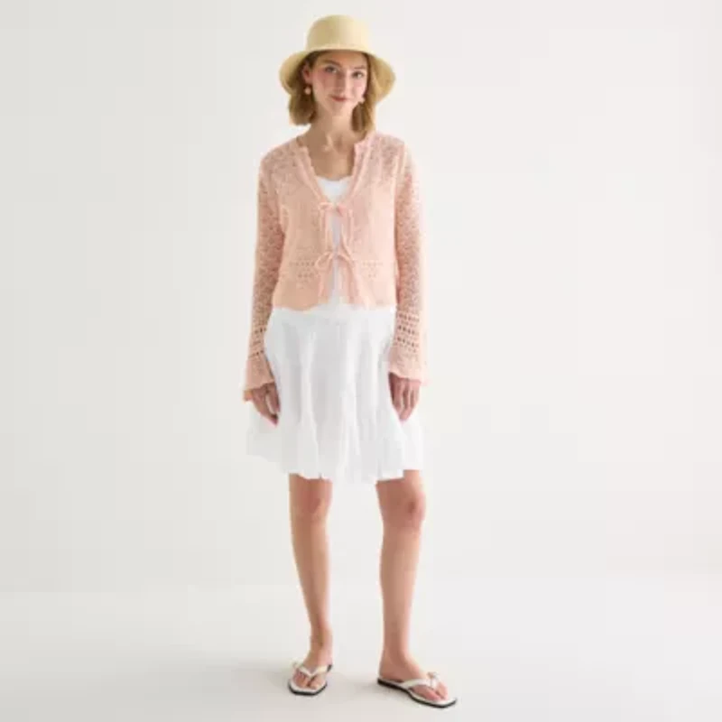 a.n.a Womens V Neck Long Sleeve Tie Cardigan