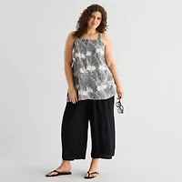 a.n.a Plus Womens Square Neck Sleeveless Tunic Top