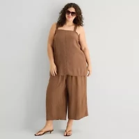 a.n.a Plus Womens Square Neck Sleeveless Tunic Top