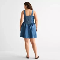 a.n.a Womens Plus Sleeveless Drop Waist Dress