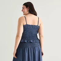 a.n.a Womens Plus Square Neck Sleeveless Tank Top