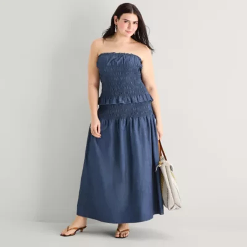 a.n.a Womens Plus Square Neck Sleeveless Tank Top