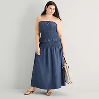 a.n.a Womens Plus Square Neck Sleeveless Tank Top