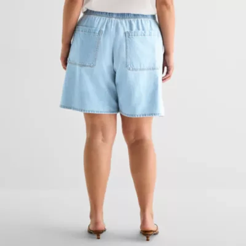 a.n.a Womens Mid Rise Plus Pull-On Short