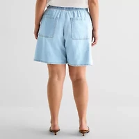 a.n.a Womens Mid Rise Plus Pull-On Short