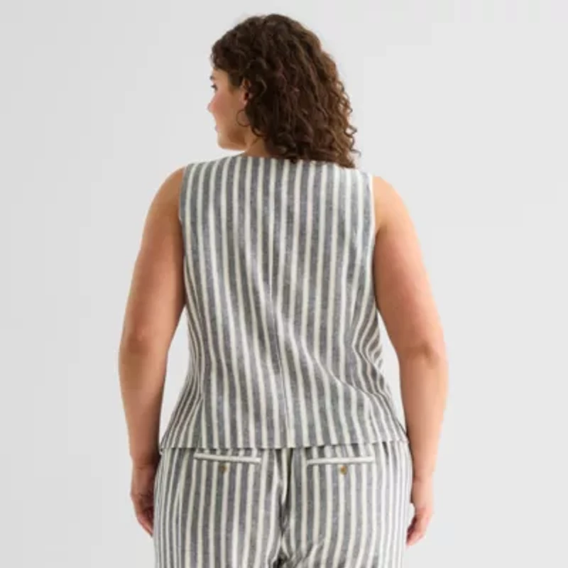 a.n.a Womens Plus Square Neck Sleeveless Vest