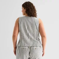 a.n.a Womens Plus Square Neck Sleeveless Vest