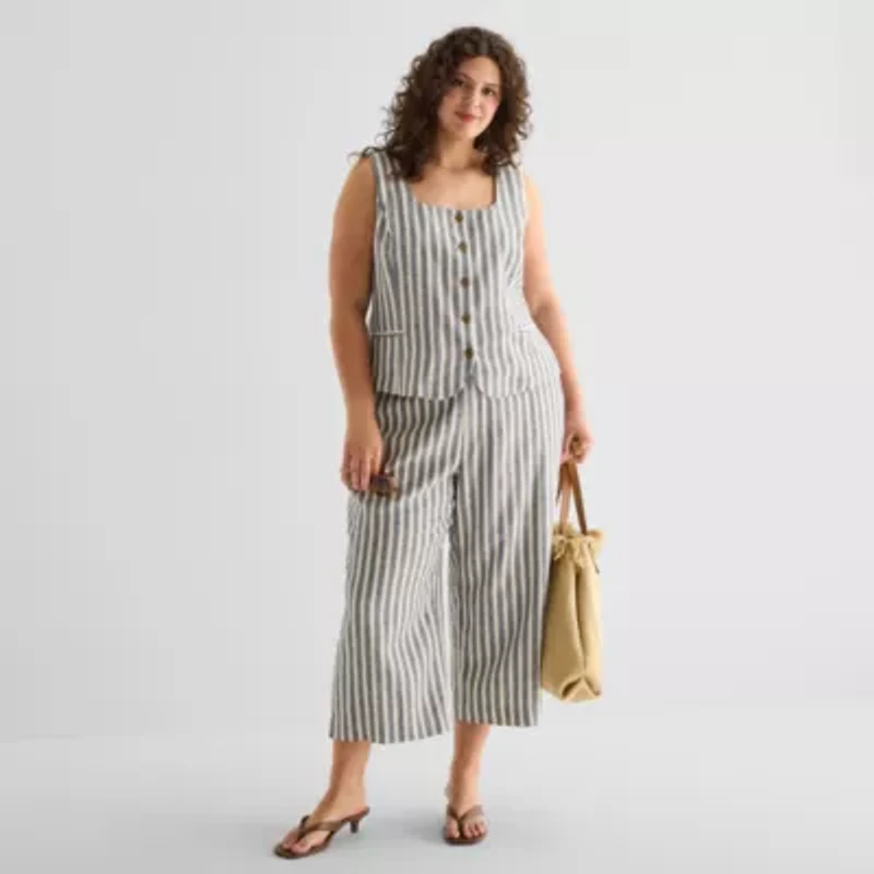 a.n.a Womens Plus Square Neck Sleeveless Vest