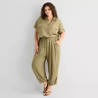 a.n.a Womens Plus Short Sleeve Blouse