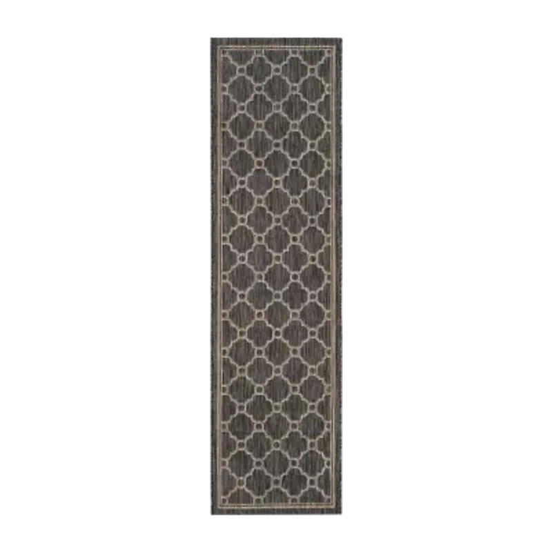 Safavieh Courtyard Collection Ian Geometric Indoor/Outdoor Runner Rug