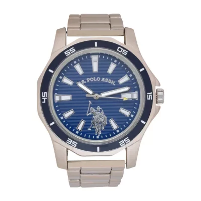 U.S. Polo Assn. Mens Silver Tone Bracelet Watch Usc80525jc