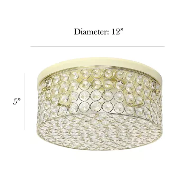 All the Rages Gold Two Light Round Flush Mount