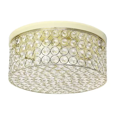 All the Rages Gold Two Light Round Flush Mount