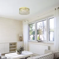 All the Rages Gold Two Light Round Flush Mount