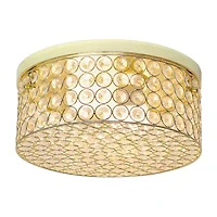 All the Rages Gold Two Light Round Flush Mount