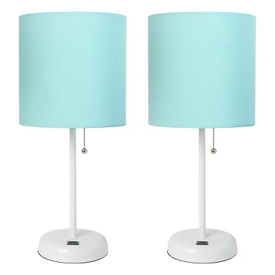 Stick Lamp with USB Charging Port Set of 2