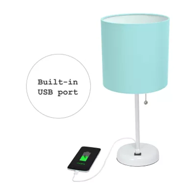 Stick Lamp with USB Charging Port Set of 2