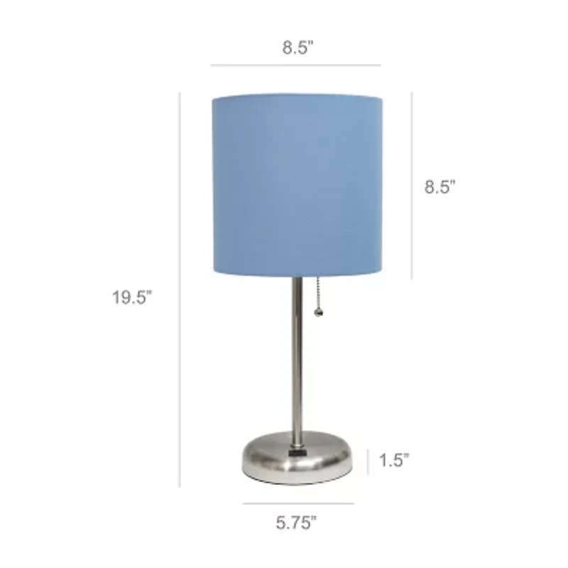 Stick Lamp with USB Charging Port Set of 2