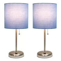 Stick Lamp with USB Charging Port Set of 2