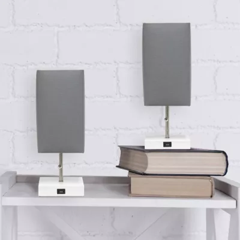 All the Rages Usb Black Petite Stick 2-pc. Lamp Set