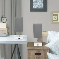 All the Rages Usb Black Petite Stick 2-pc. Lamp Set