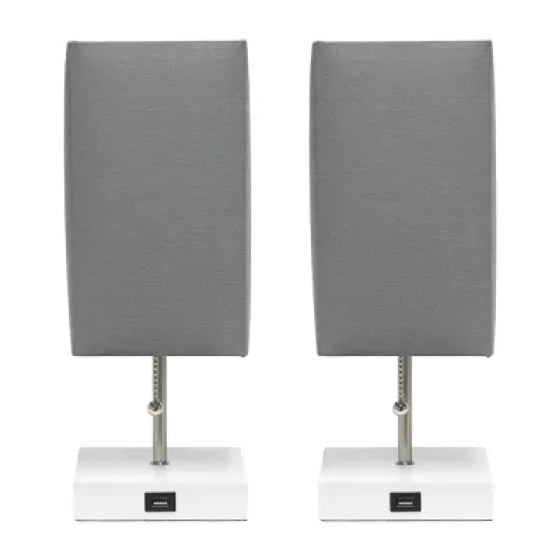 All the Rages Usb Black Petite Stick 2-pc. Lamp Set