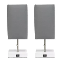All the Rages Usb Black Petite Stick 2-pc. Lamp Set