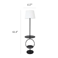 Black Metal Dual Shelf Floor Lamp