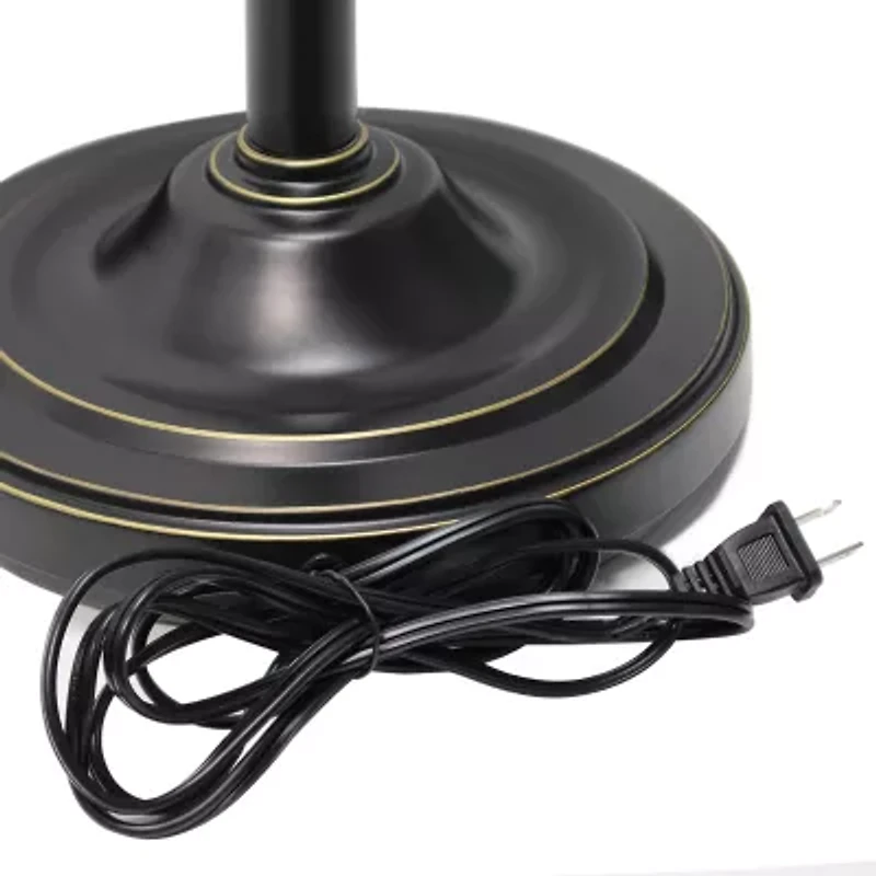 3 Light Floor Lamp with Scalloped Glass Shades