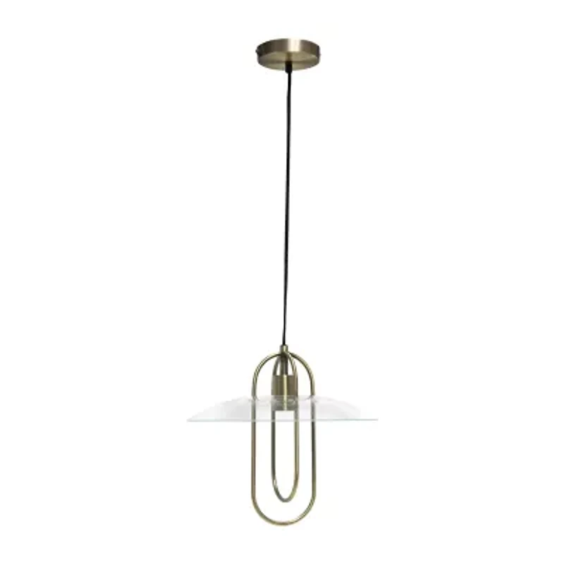 1 Light Elongated Metal Pendant