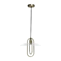 1 Light Elongated Metal Pendant