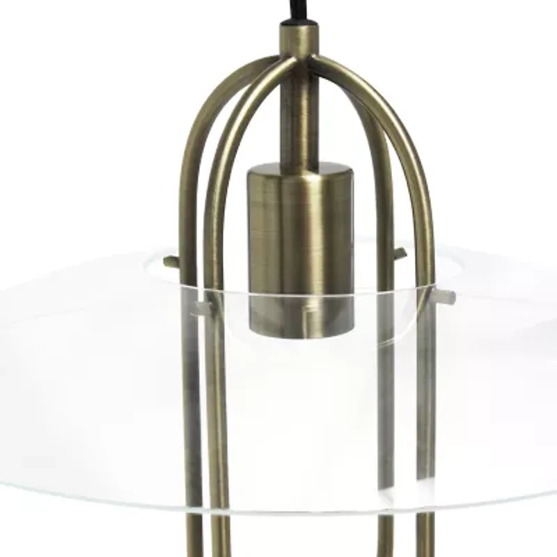 1 Light Elongated Metal Pendant