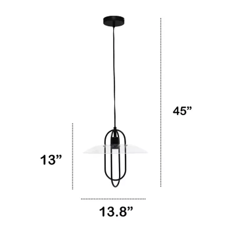 1 Light Elongated Metal Pendant