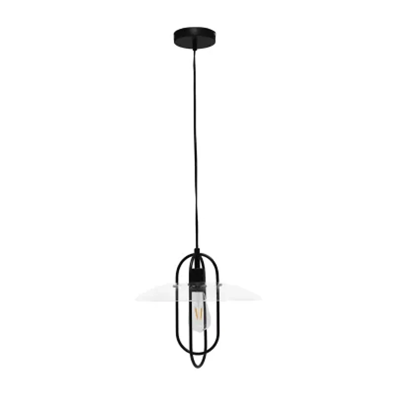 1 Light Elongated Metal Pendant