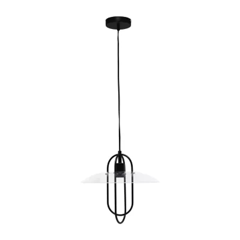 1 Light Elongated Metal Pendant