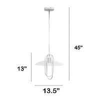 1 Light Elongated Metal Pendant